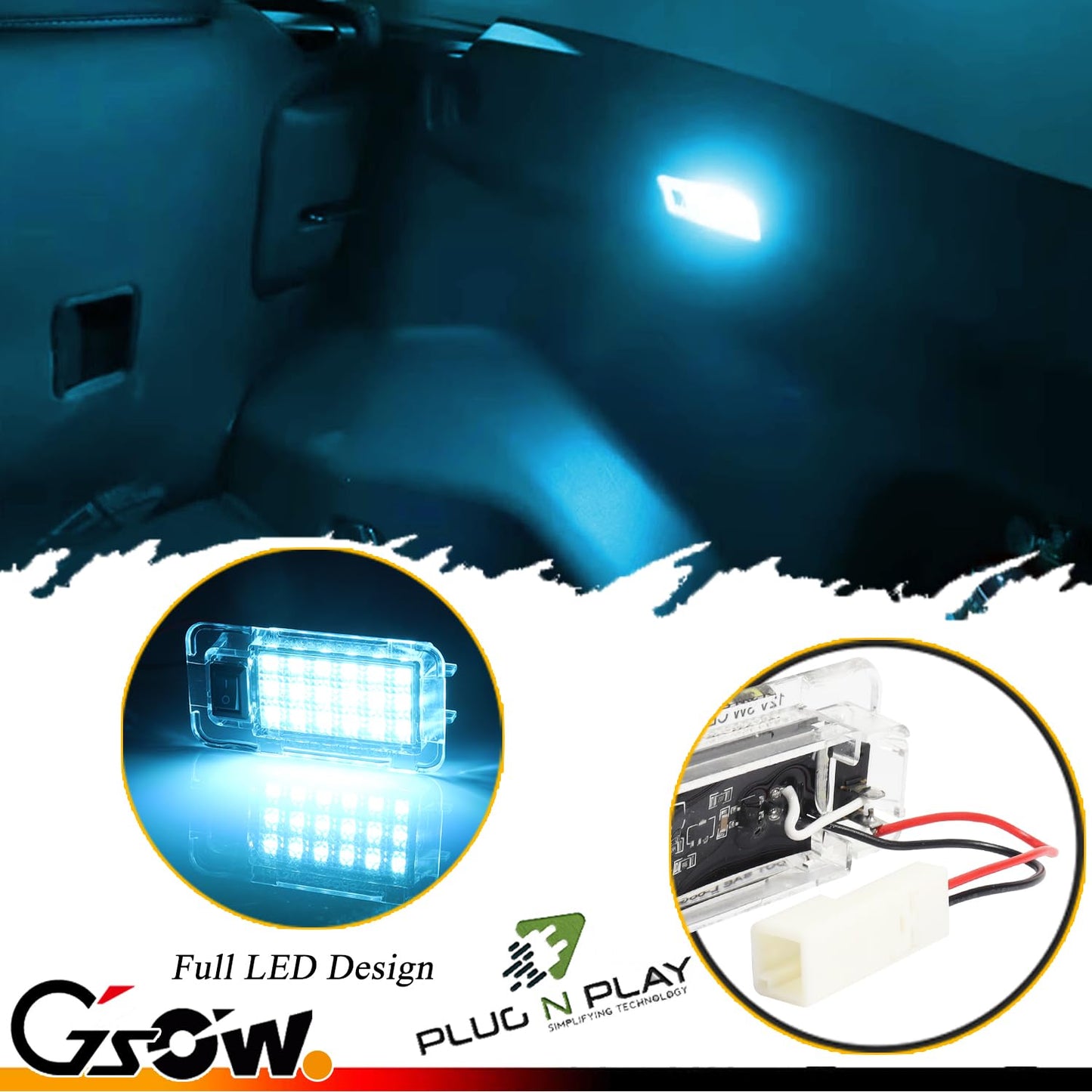 Gsowo Led Luggage Compartment Light For Toyo-Ta Rav4 2022 2023 2024 2025  Cargo Lamps Decorative Atmosphere Lamp  Rav4 Accessories Trunk Ceiling Lighting  1 Pc  Ice Blue