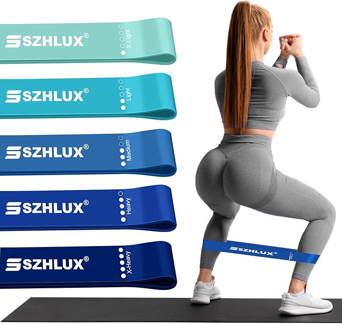 SZHLUX Resistance Bands Set with Instruction Guide and Carry Bag, Versatile for Body Sculpting, Strength Training, and Reh...