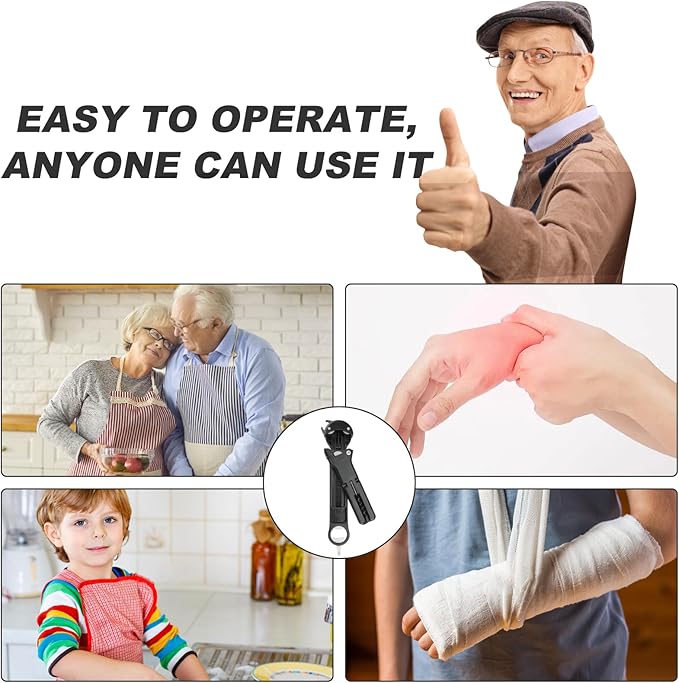 7 in 1 Jar Opener Bottle Opener and Wine Opener for Seniors with Arthritis, Weak Hands, Multi Retractable Magnetic Can Opener, Original Kitchen Lid Opener Tool (Black)