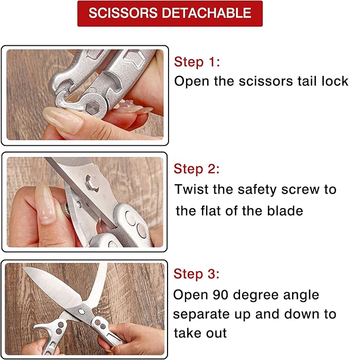 Poultry Shears Scissors Heavy Duty,Kitchen Shears,Multi-purpose Stainless Steel Kitchen Scissors for Christmas Turkey Food, Chicken,Fish,Meat,Separable easy to clean thoroughly,Dishwasher Safe.