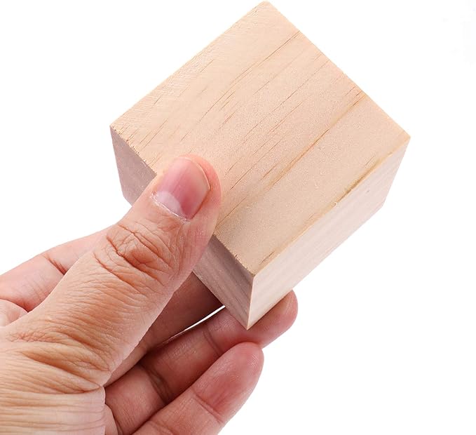 Tosnail 30 Pack 2 Inches Unfinished Wooden Cubes Wooden Blocks - Great for Crafts Making