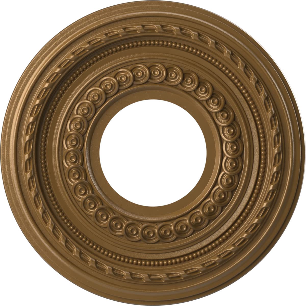 Ekena Millwork Cmp10Cocgh Cole Thermoformed Pvc Ceiling Medallion (Fits Canopies Up To 4 1/4), 10Od X 3 1/2Id X 3/4P, Metallic G