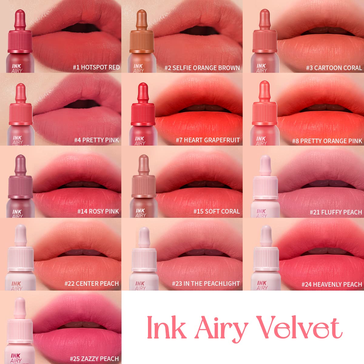 Peripera Ink Airy Velvet (0.14 fl oz, 14 Rosy Pink)