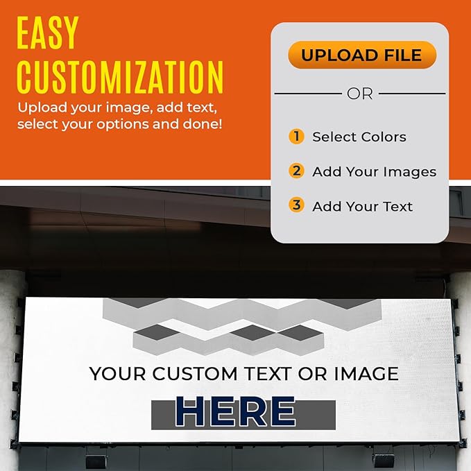 Personalized Passion Vinyl Banner 3' x 3' - Customized Banner for Business, Graduation, Birthday Parties, Indoor Outdoor Use - Full Color 13oz Vinyl Custom Signs with HD Printed Text, Photos and More