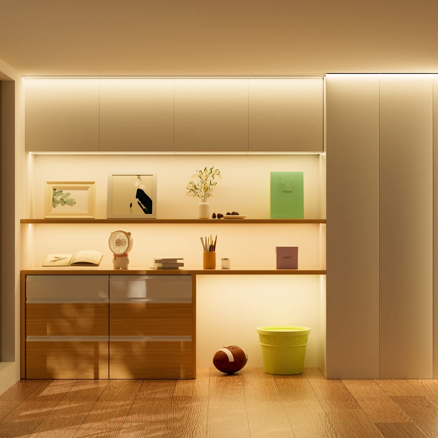 PAUTIX COB LED Strip 18ft, Warm White 2700K, IP65, 2772 LEDs, Flexible Vinyl Tape Lights, Model WW50412V-COB-5.