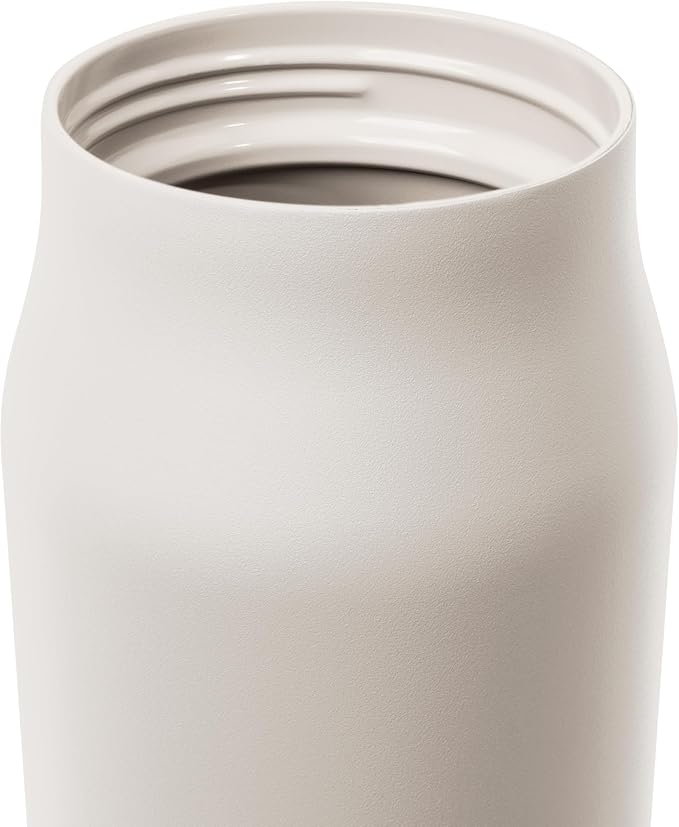 Simple Modern Water Bottle with Push Button Straw Lid | Ceramic-Lined Insulated Stainless Steel | Travel Water Bottles for Gym & Sports | Leak Proof | Mesa Signature Collection | 34oz, Almond Birch