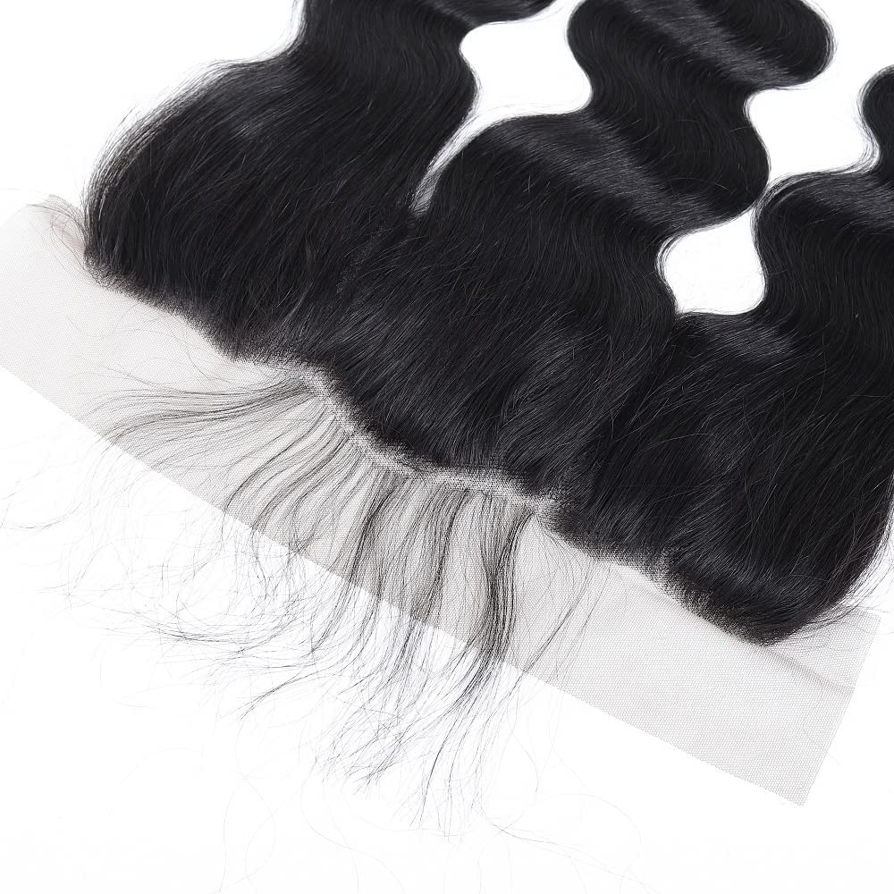 13x4 Ear to Ear Transparent HD Lace Frontal Closure 12A Unprocessed Brazilian Virgin Body Wave Human Hair Frontal 150% Density 1