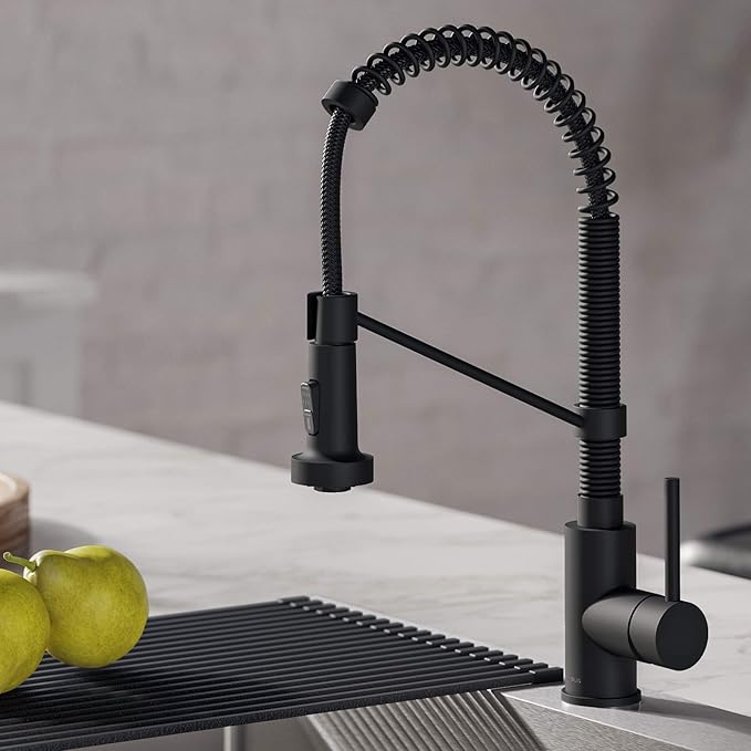 Kraus KPF-1610MB-KAG-1MB Bolden Single Handle 18-Inch Commercial Kitchen Faucet with Air Gap, Matte Black