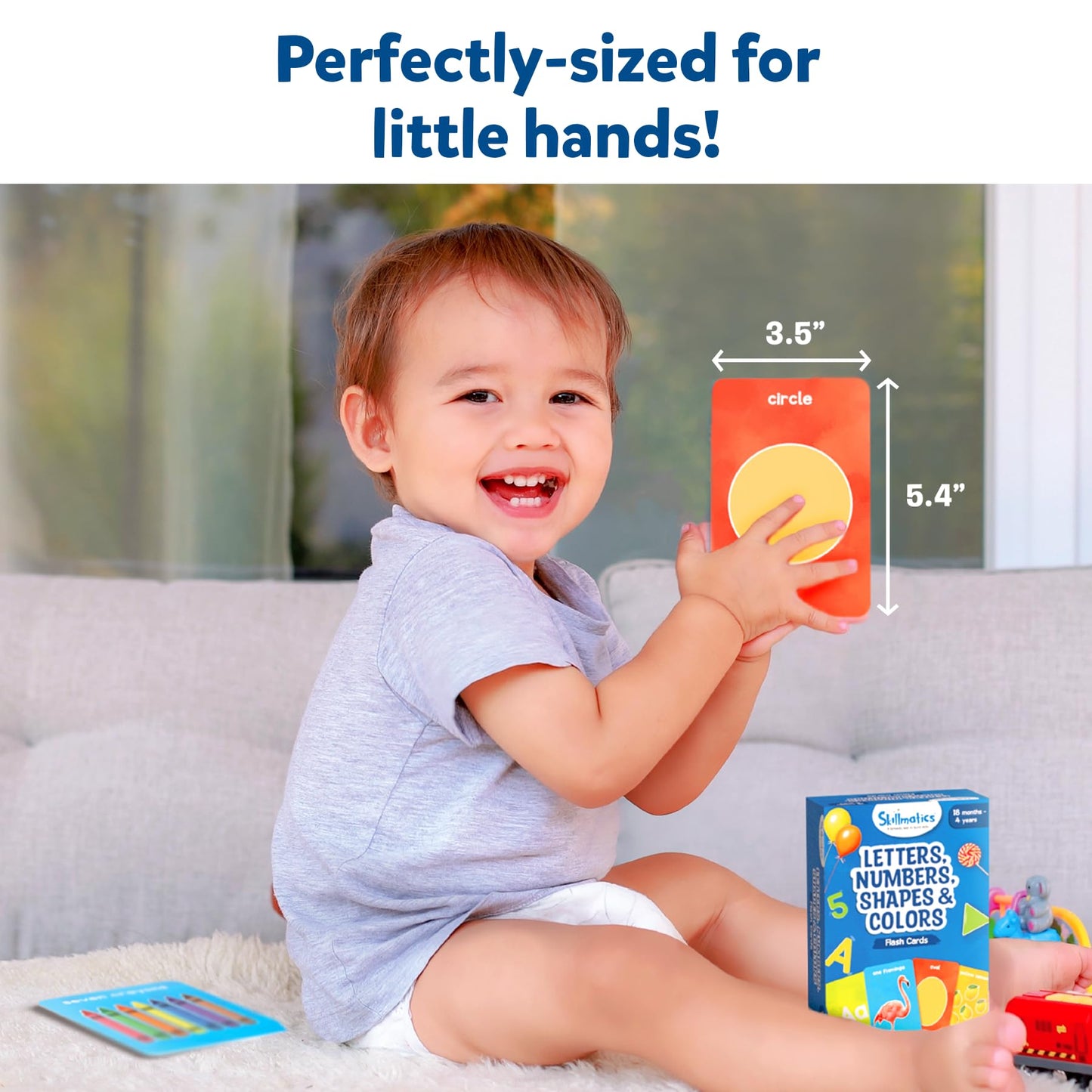 Skillmatics Thick Flash Cards for Toddlers - Letters, Numbers, Shapes & Colors, Montessori Toys, Preschool Learning Activities, Learning Aids, Gifts for Kids Ages 1, 2, 3, 4 Years