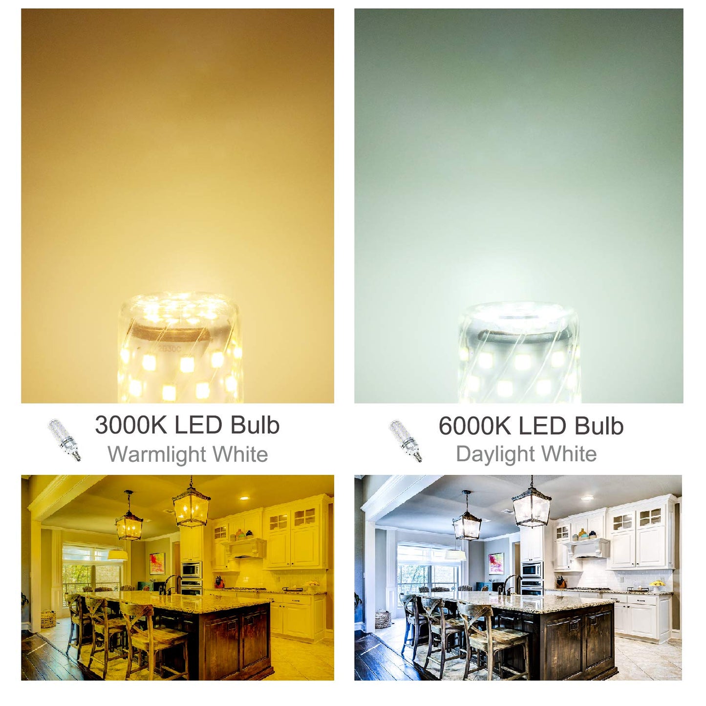 TSOCO E12 LED Bulbs, 12W Non-Dimmable Chandelier Light, 100W Equivalent, 1200LM, Pack of 3, Daylight White