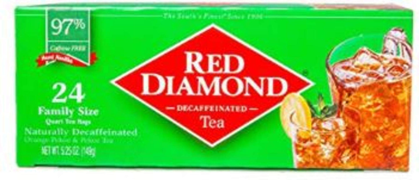 Decaf Iced Tea Bags, Quart Size, 24 Count by Red Diamond