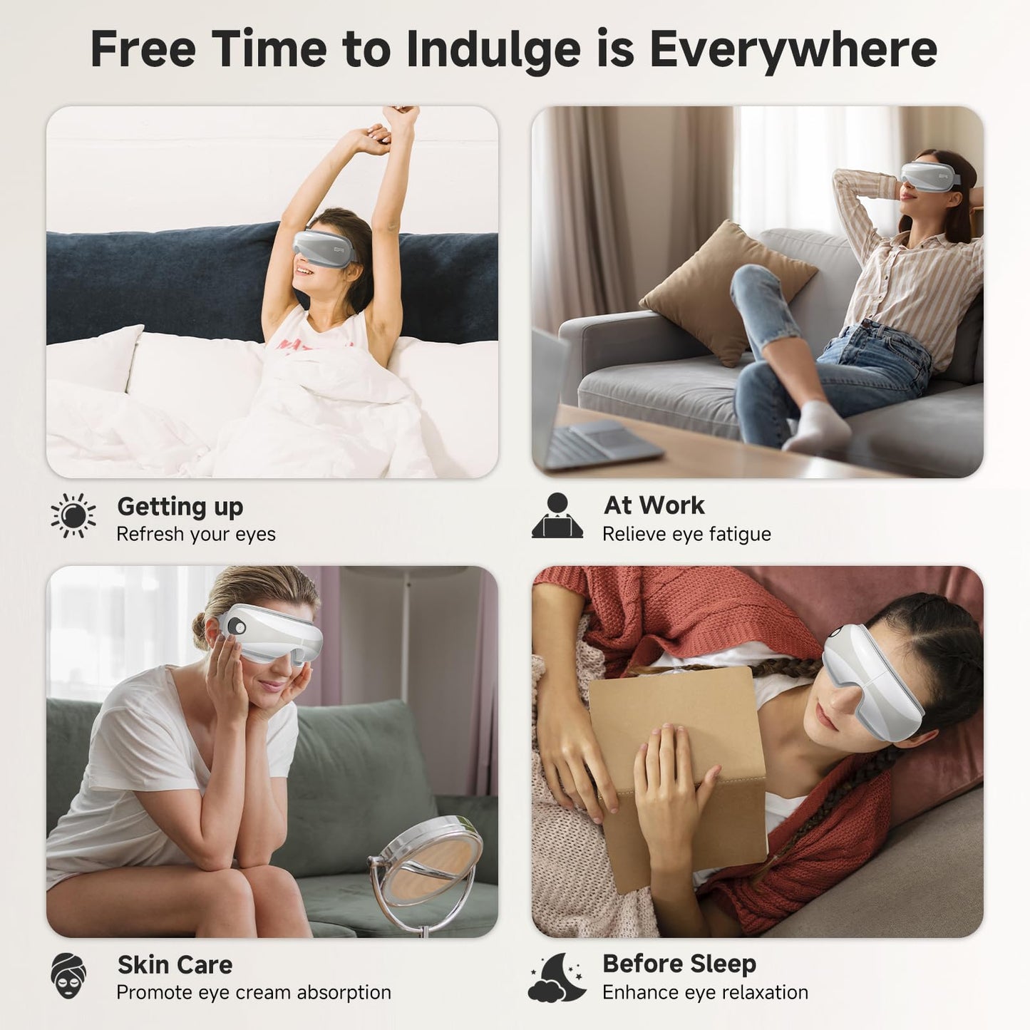 Cmprst Eye Massager with Heat, Portable Eye Mask Massager for Relaxation, Stress Relief, and Tension Reduction, Ideal for Dry Eyes, Headaches, and Fatigue Relief, Gift Idea for Man & Women