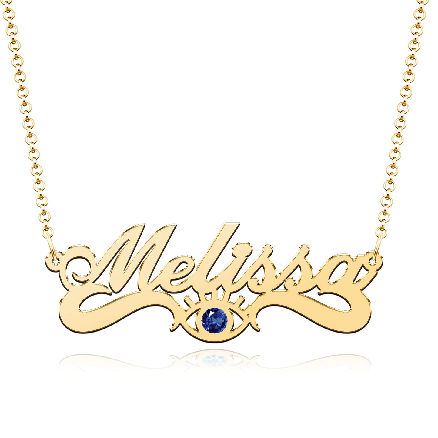 Moonlight Collections Custom Name Necklace Personalized Turkish Evil Eye Necklace Sterling Silver Protection Necklace