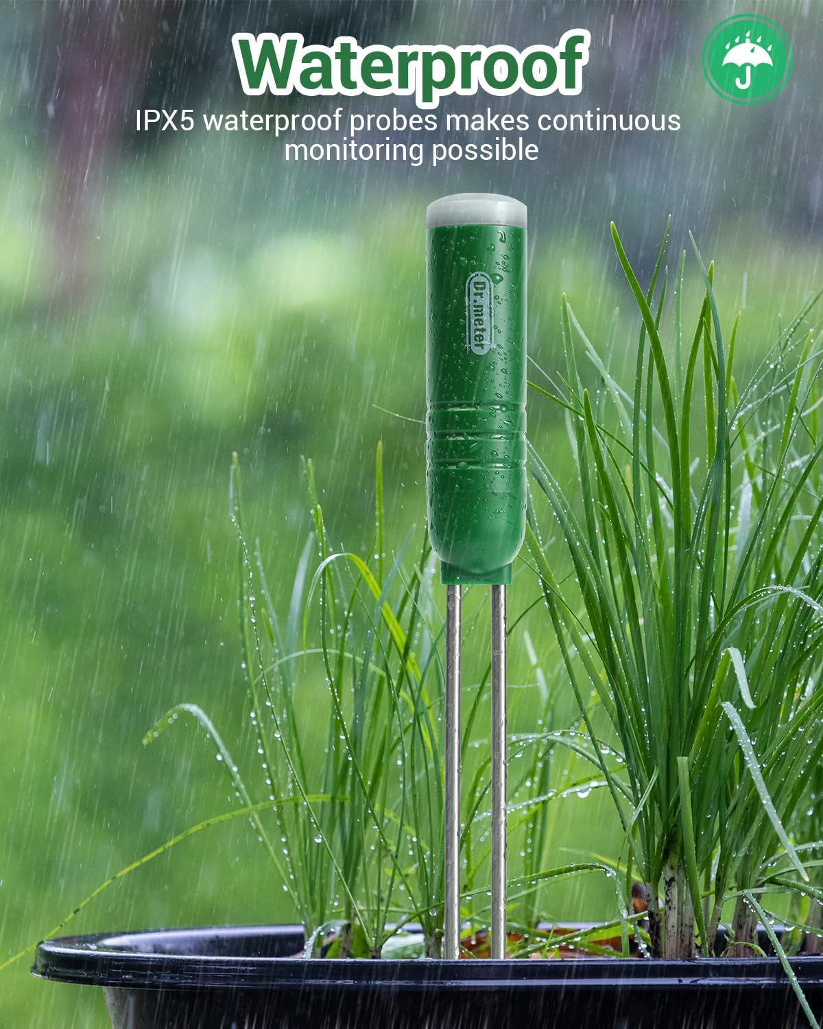 Dr.meter 4 Pack Soil Humidity Sensor Probe, Plant Soil Moisture Meter, Accessory Only, Cannot Be Used Alone
