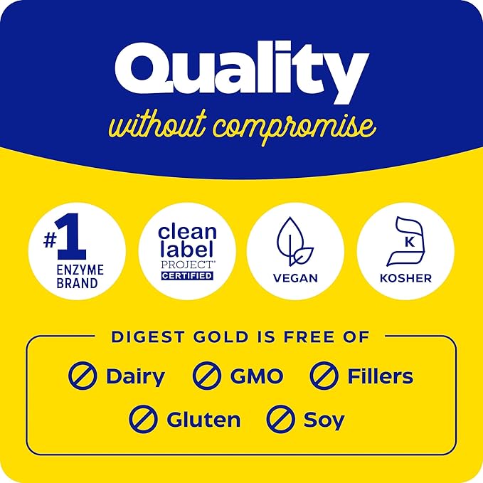 Enzymedica Digest Gold + ATPro, Maximum Strength, Fast-Acting, Helps Digest Large Meals, for Bloating and Gas, 90 Capsules