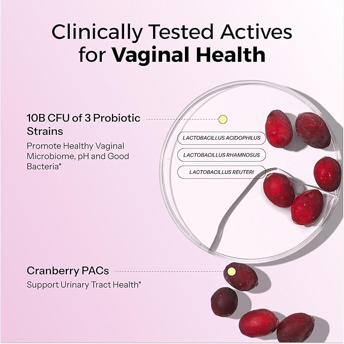 HUM Private Party - Vaginal Probiotics for Women's Health, pH Balance Supplement, and Urinary Tract Support with Cranberry & Lactobacillus Blend | Cranberry Pills, (30 Capsules)
