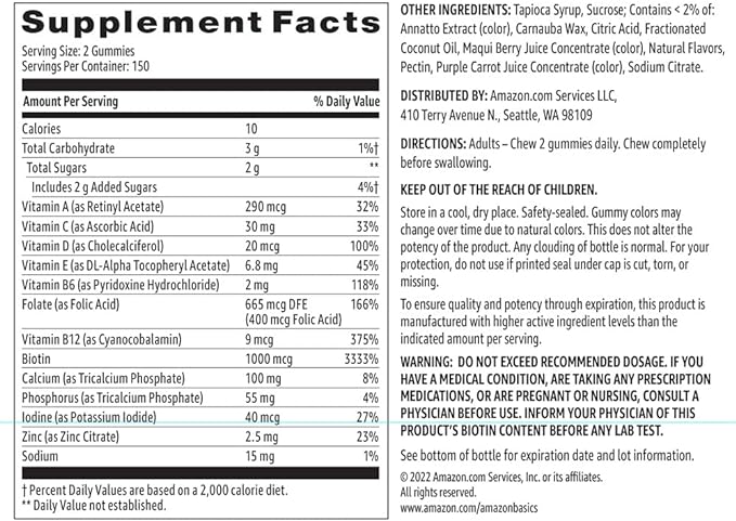 Amazon Basics Women's Multivitamin, 300 Gummies (150 Servings) (Previously Solimo) (Pack of 3)