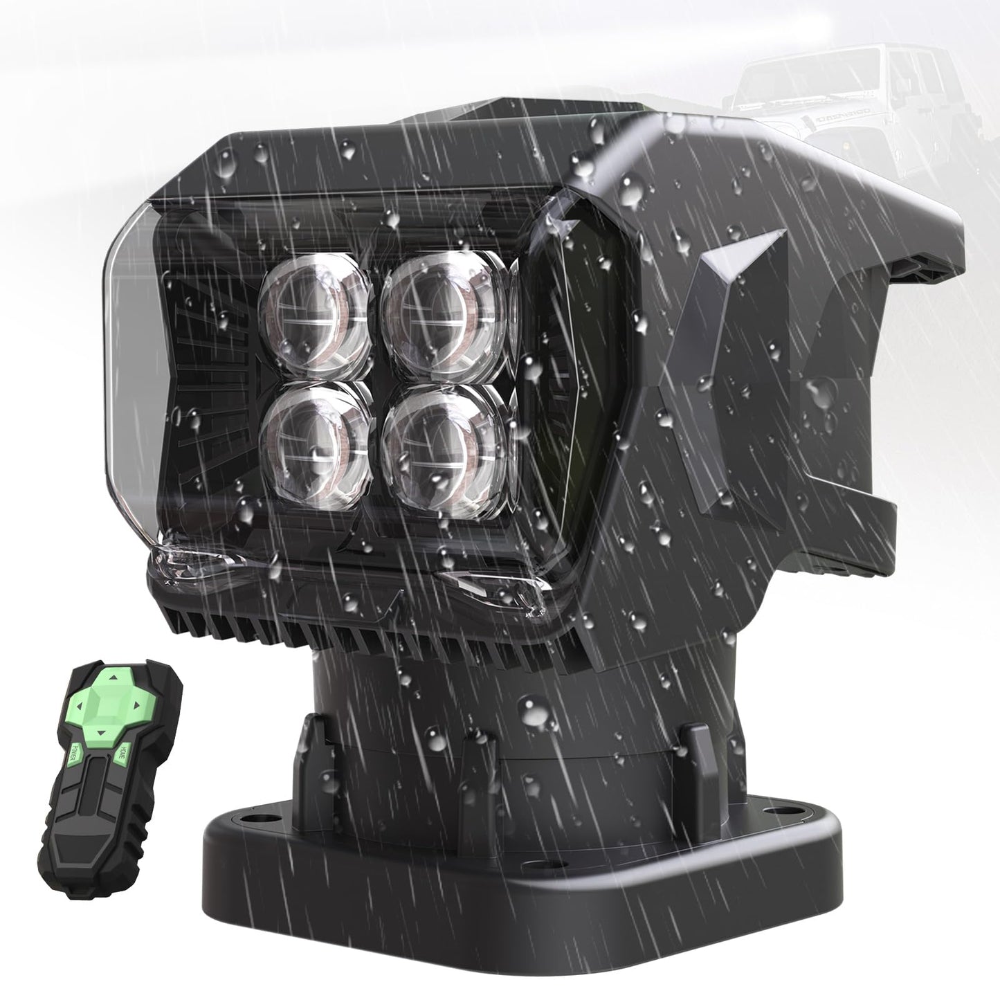 Remote Control Led Spotlight  50W Outdoor Searchlight 360Rotating Automatic Led Spotlight For Truck Boat With 5 Strong Magnets  Waterproof Go Outdoor Spot Lights For 12V/24V
