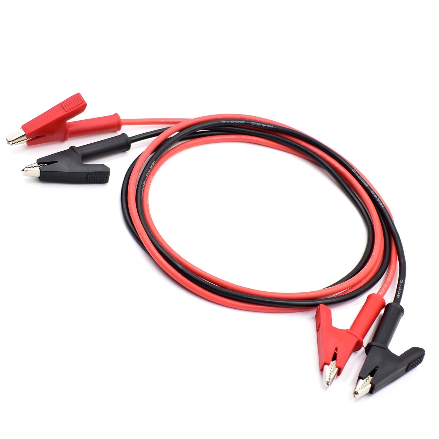 14 Gauge Jumper Wires Alligator Clips to Alligator Clip Heavy Duty Silicone Test Leads Set 2Pcs 39"/1m