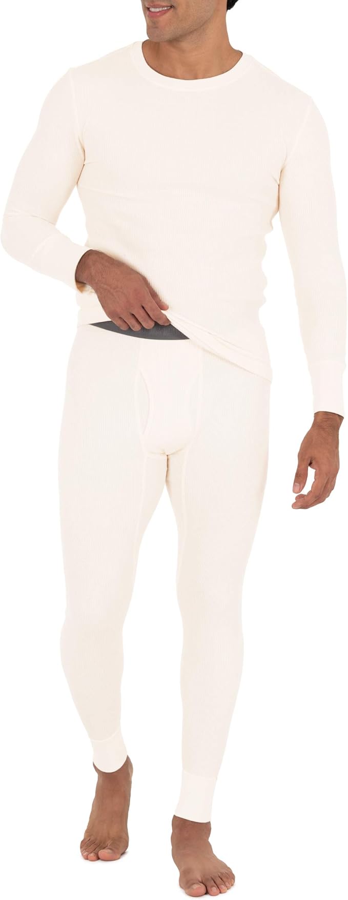 Fruit of the Loom mens Recycled Waffle Thermal Underwear Set (Top and Bottom)