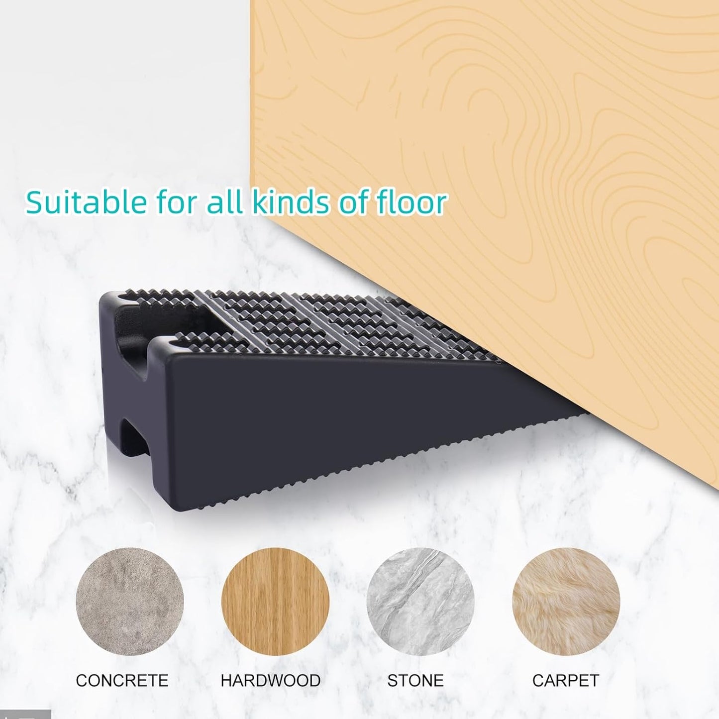 Door Stopper,4 Pack Flexible Rubber Door Stops Wedge Holder,DIY Furniture Levelers for Doors, Tables of Home Improvement、Office、School、Factory etc（Black） … B0C9GPBS9J (Door Stops)