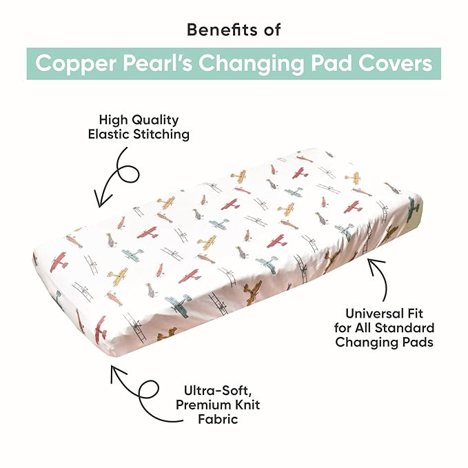 Copper Pearl Premium Knit Changing Pad Cover Soft, Stylish, and Universal Fit for All Standard Diaper Changing Pads, Trendy Design Changing Pad Covers, Clay