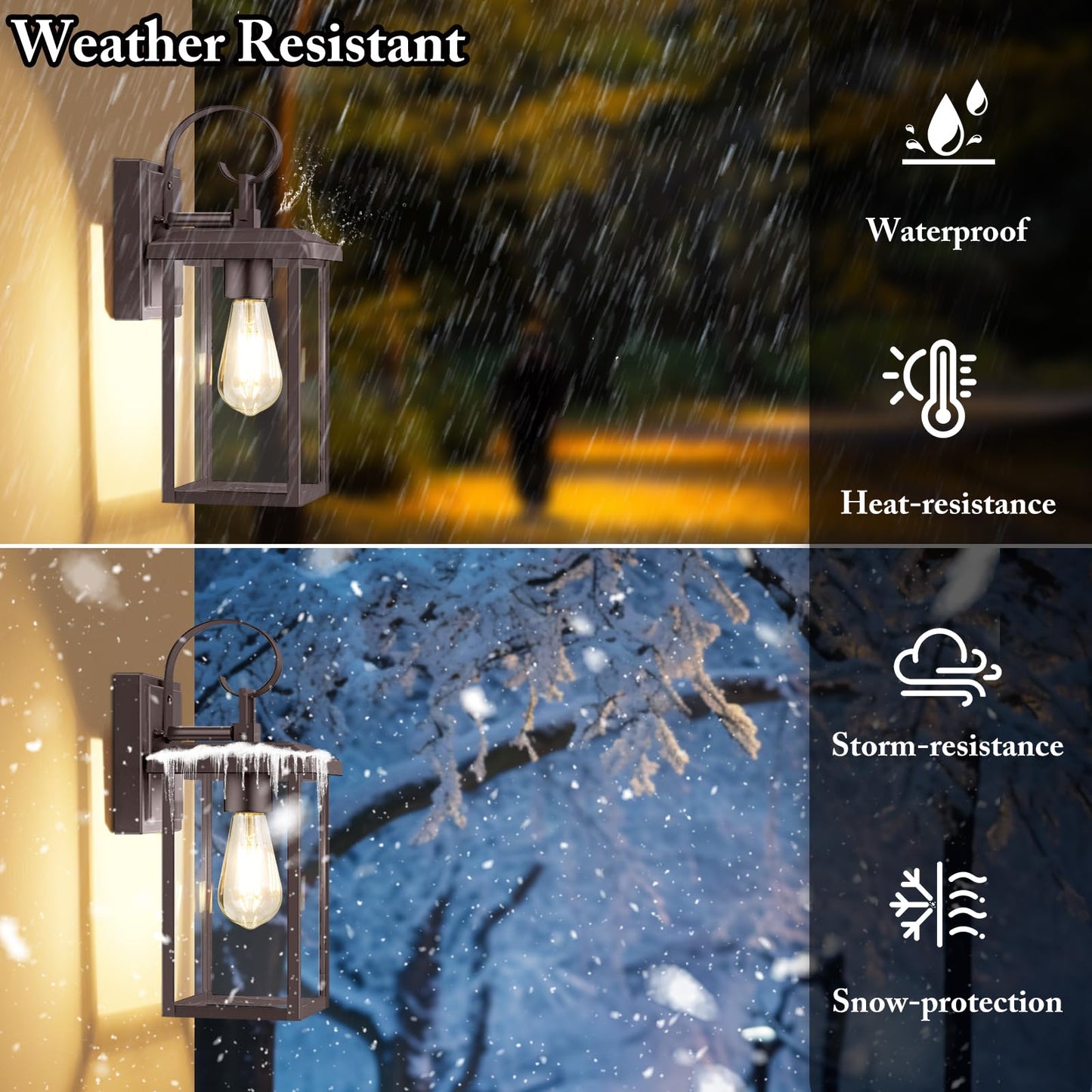 Beslowe 2-Pack Outdoor Wall Light Fixtures  15  Exterior Lighting Fixtures Wall Mount  Waterproof Porch Lights Outdoor Wall Sconces Lanterns  Modern Outside Lights For House Front Door Garage  Brown