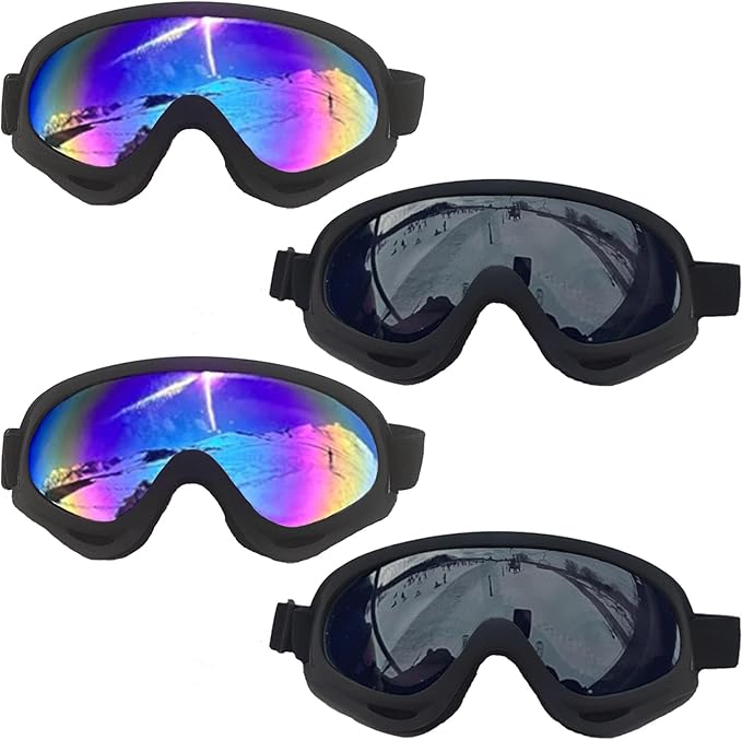 Guimertt Ski Goggles, 4 Pack Snow Snowboard Goggles for Men Women Kids & Youth UV Protection for Skiing Winter Sports