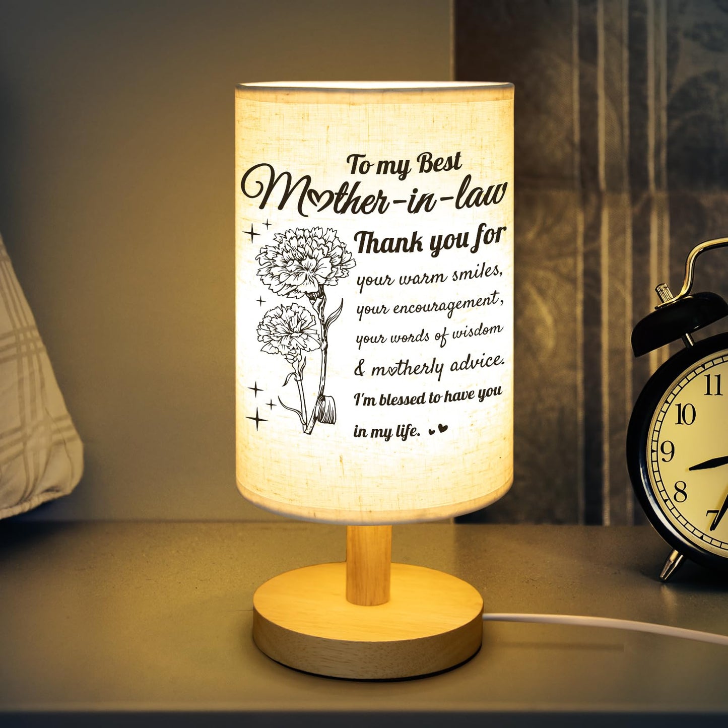Souhoney Christmas Lamp Gifts For Mother In Law  Birthday Mother In Law Gifts From Daughter In Law Beautiful Lamp Mothers Day Gifts For Bedside Home Decoration