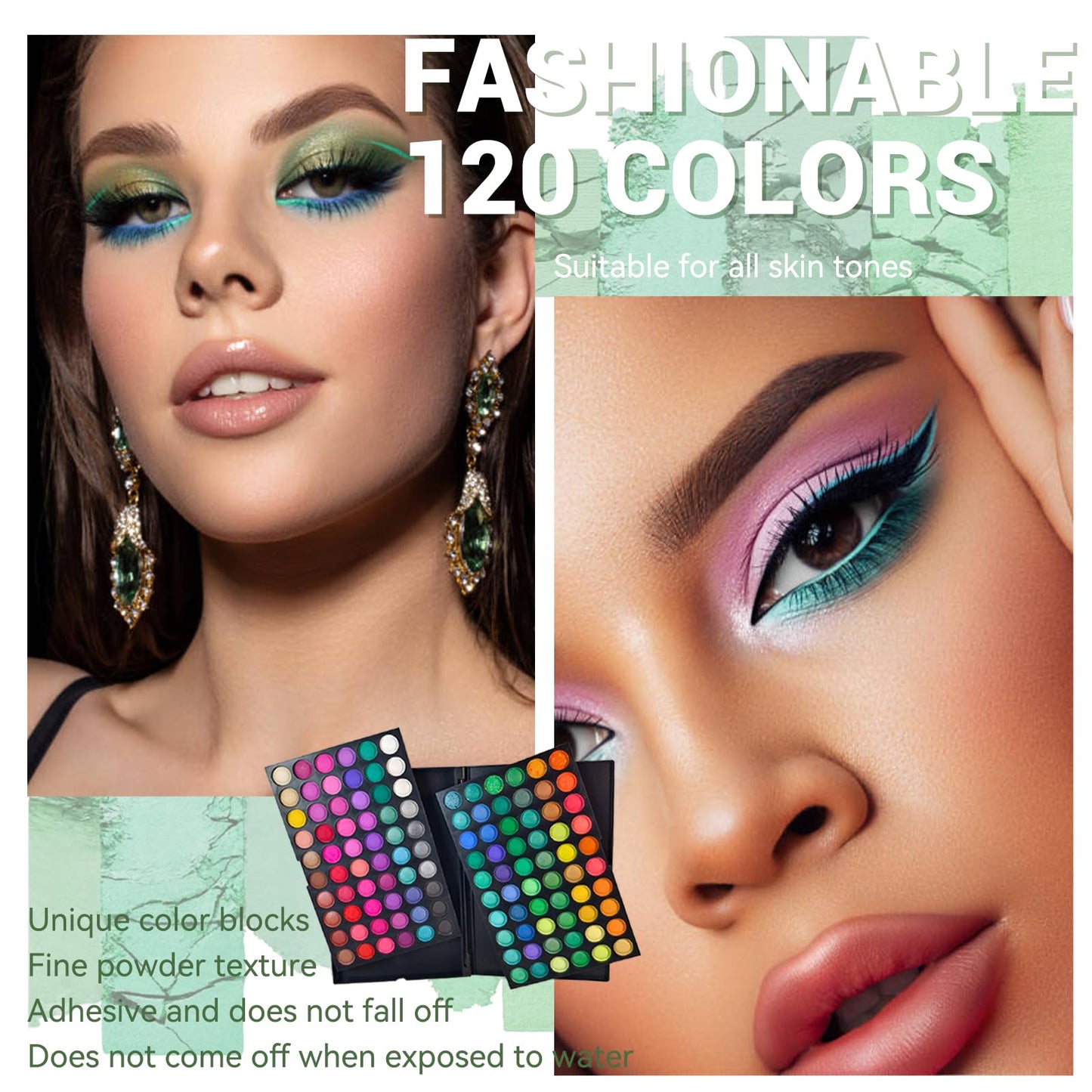 Joyeee Eyeshadow Palettes, Easy to Blend Color Fusion 120 Shades Metallic and Shimmer Eyeshadow Sweatproof and Waterproof Nudes
