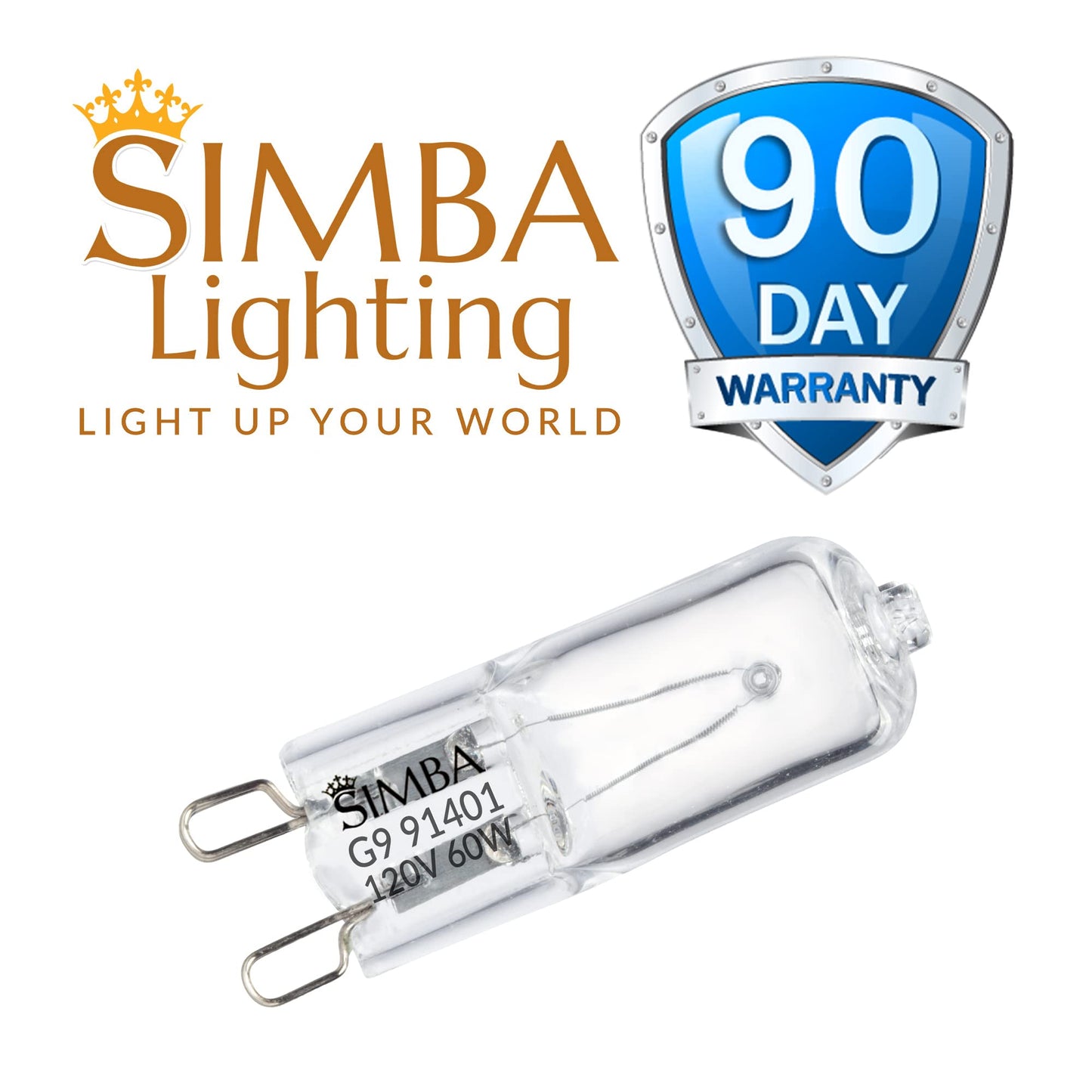 Simba Lighting Halogen Light Bulb G9 T4 60W Jcd Bi-Pin (10 Pack) For Chandeliers  Pendants  Cabinet Lights  Landscape Lights  Desk And Floor Lamps  Wall Sconces  120V Dimmable  2700K Warm White