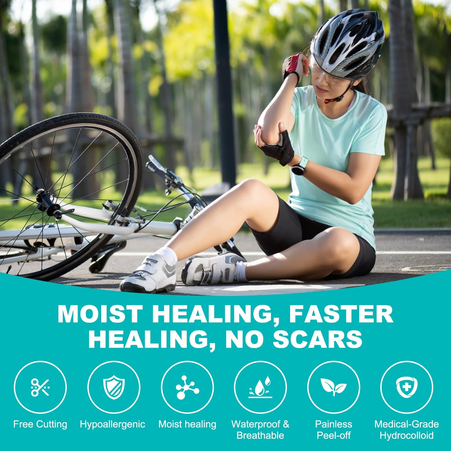 Hydrocolloid Roll for Wound Care, Hydrocolloid Bandages with Self-Adhesive, Cut-to-Size Patch Bandages, Ultra Absorbent, Waterproof, First Aid Kit Essential (2IN*4.8FT)