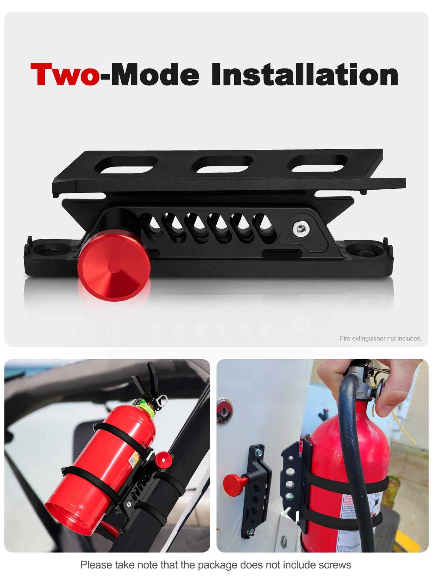 NILKATSS 2 Pieces Universal Fire Extinguisher Mounts for Vehicle, Adjustable Roll Bar Fire Extinguisher Mount Holders Kit, Compatible with Jeep Wrangler JLJLU JK TJ UTV Cam-Am X3 Ranger Polaris RZR