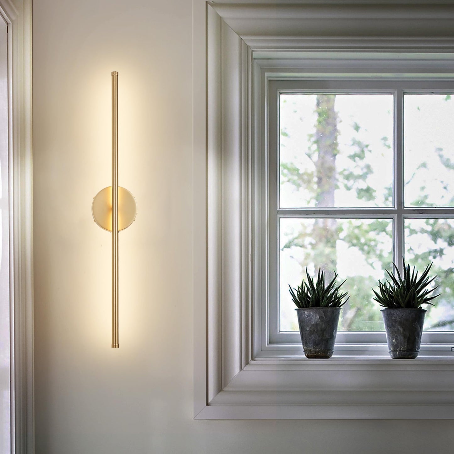 Kartoosh Battery Operated Wall Sconces  Dimmable Wall Sconces Set Of Two  350Rotate  3000K Led Gold Wireless Wall Light For Living Room  Bedroom  Hallway  32.2 Inch (2 Pack)