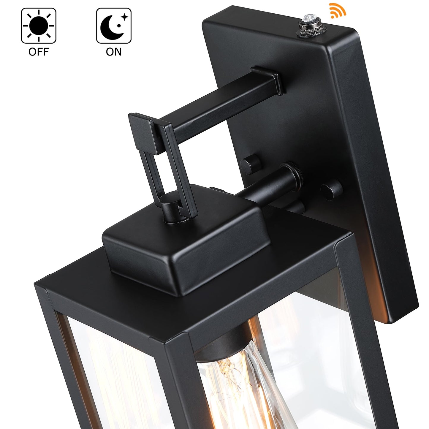 2 Pack 12 Inch Outdoor Wall Lights Dusk To Dawn Exterior Sconce Lights With Sensor Photocell Black Wall Lantern For Porch Patio Garage Dusk To Dawn Outdoor Lighting Set Of 2