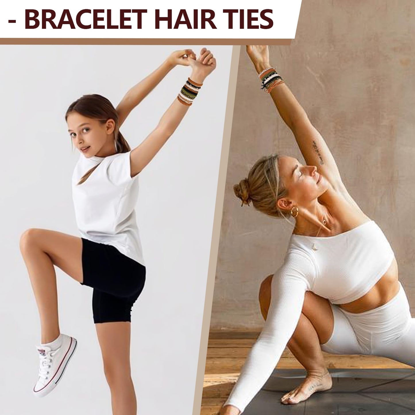 Womens hair ties,Boho Hair Ties 40pcs,anti breakage hair bands,ponytail holders,no damage for thick and thin hair,elastics hairt
