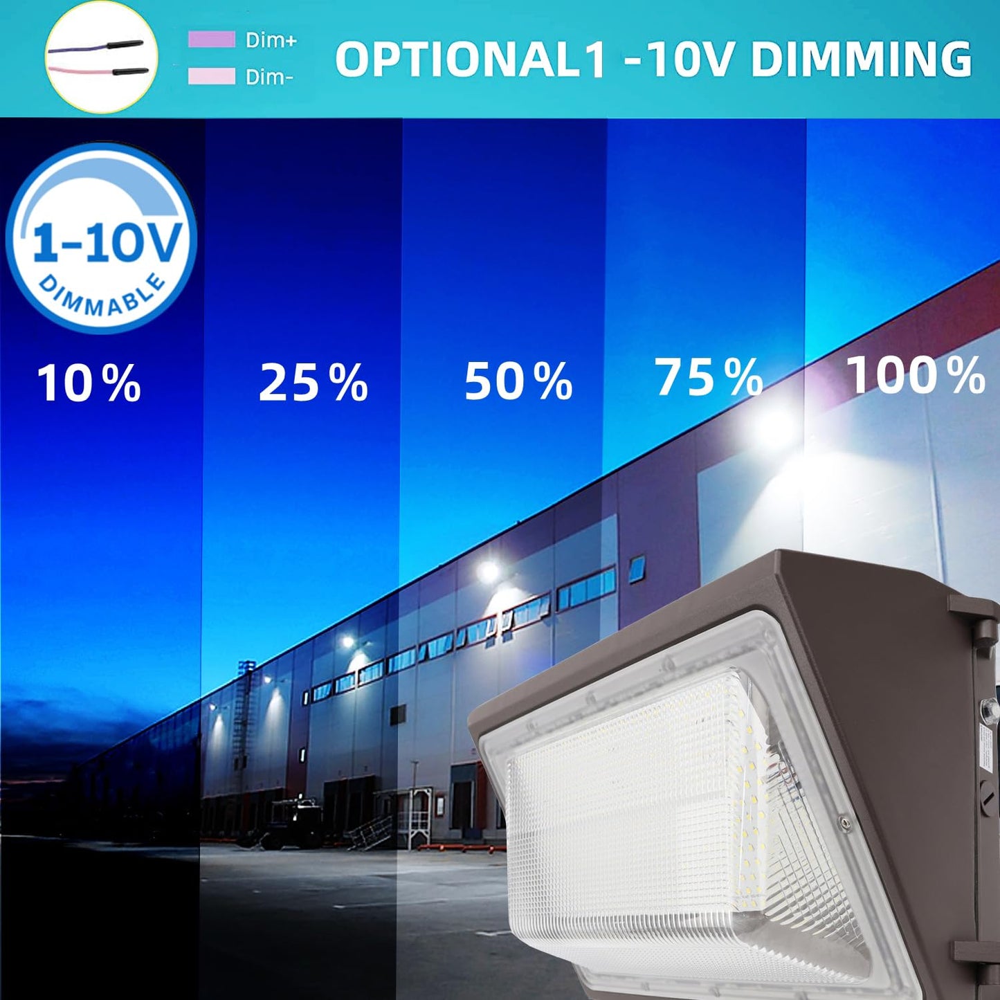 Whled 1-10V Dimmable 120W Led Wall Pack Light With Dusk To Dawn Photocell  100-277V 16800Lm 800-1000W Hps/Hid Equiv.  5000K Outdoor Security Lighting  Etl Commercial Wall Mount Lights For Building