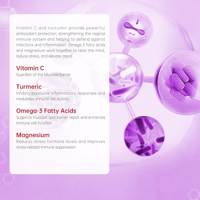 Natener 1795mg Women Vaginal Probiotics Daily Vitamin Pack | 80B Lactobacillus + 800mg Omega-3 + 250mg NAD+ + 179.5mg Vitamin C for Vaginal Ph Balance, Moisture, Tightening,Anti-Aging,Immune & Mood