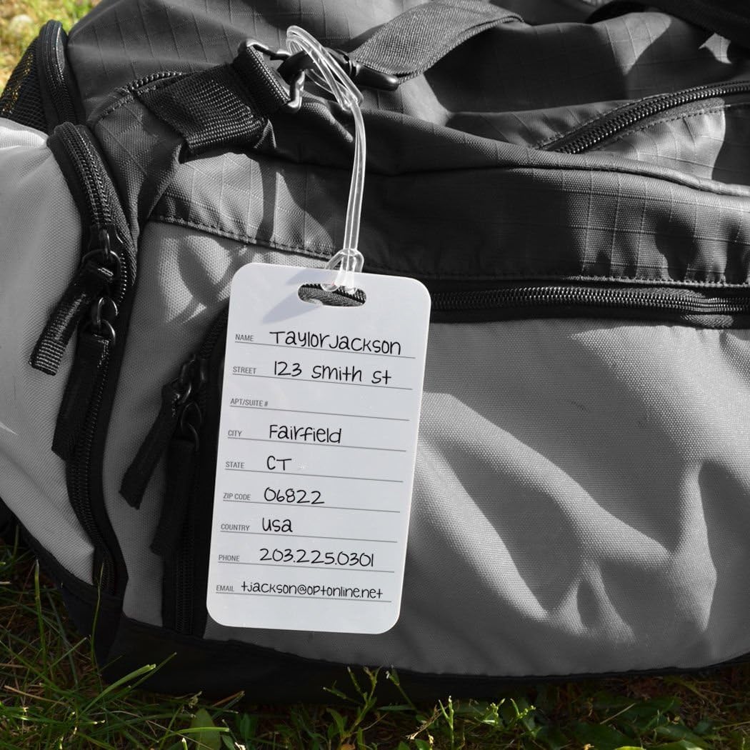 ChalkTalkSPORTS Golf Luggage & Bag Tag | Personalized Crossed Golf Clubs | Standard Lines on Back | Large | Red/Black