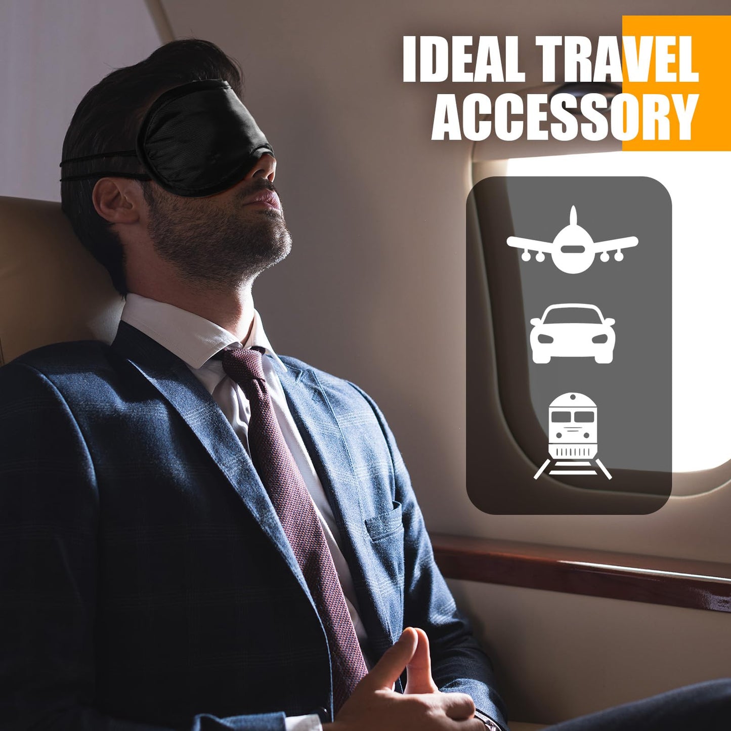 Tarpop 200 Pcs Eye Mask Sleeping Blindfold Eye Cover with Adjustable Strap for Games Party Team Building Travel Individually Wrapped Sleep Mask for Women Men (Black)