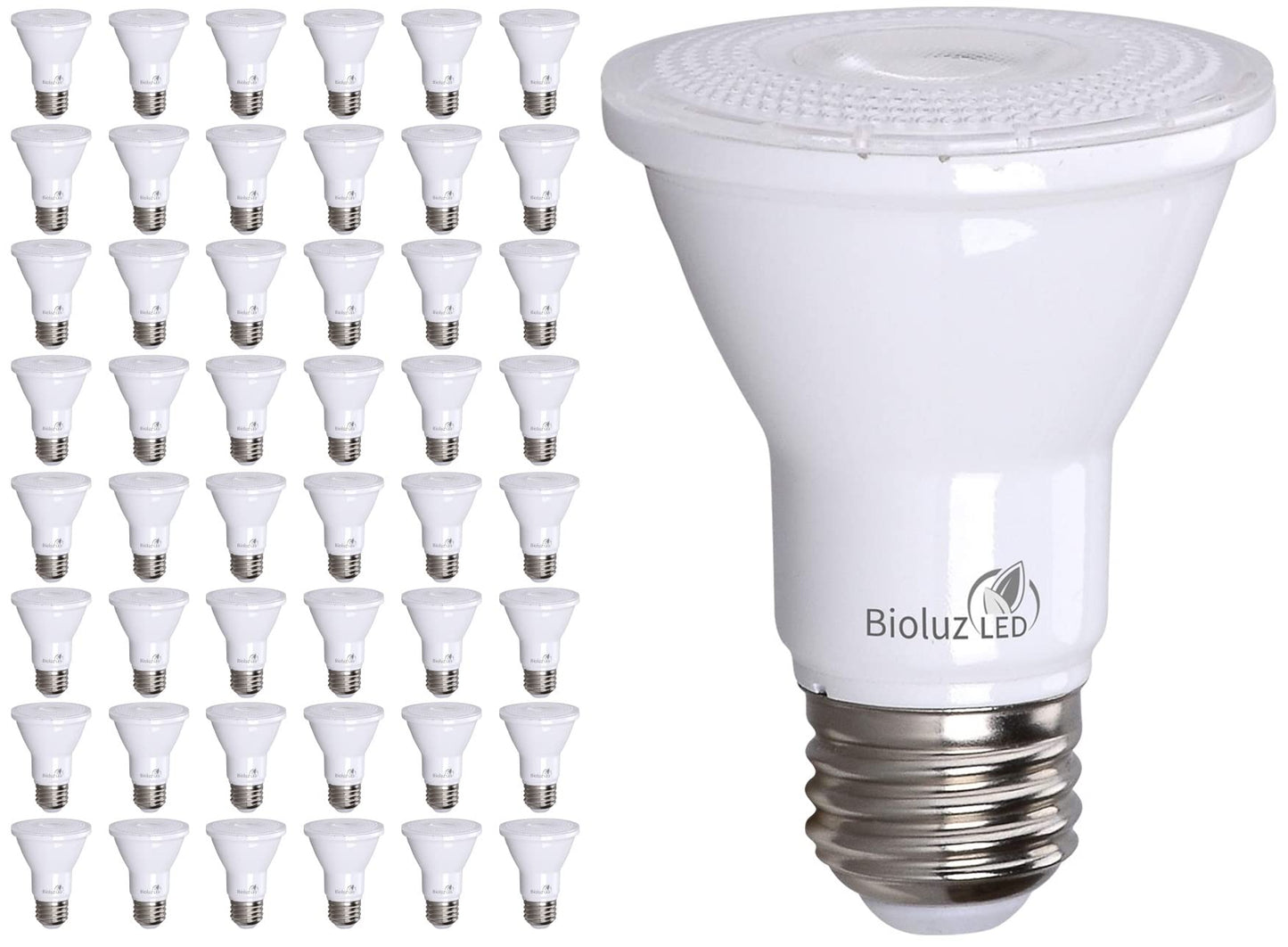 Bioluz LED PAR20 Bulbs 5.5W Dimmable Soft White 3000K 90 CRI 48 Count E26 Base 40 Degree Beam Angle