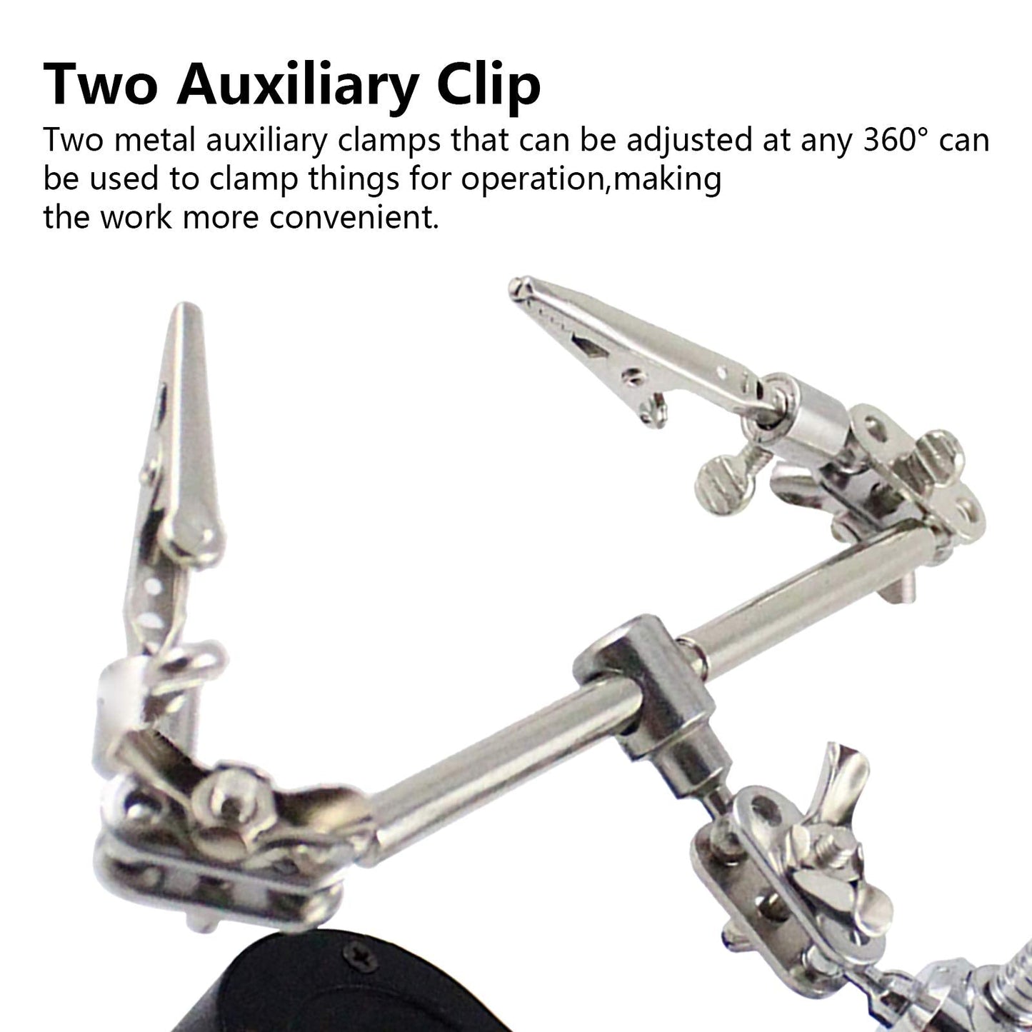 3.5X12X Helping Hands Soldering Station with LED Light & Alligator Clips - Magnifier Stand for Welding PCB Repair Jewelry Craft Hobby Model Building Watch Repair