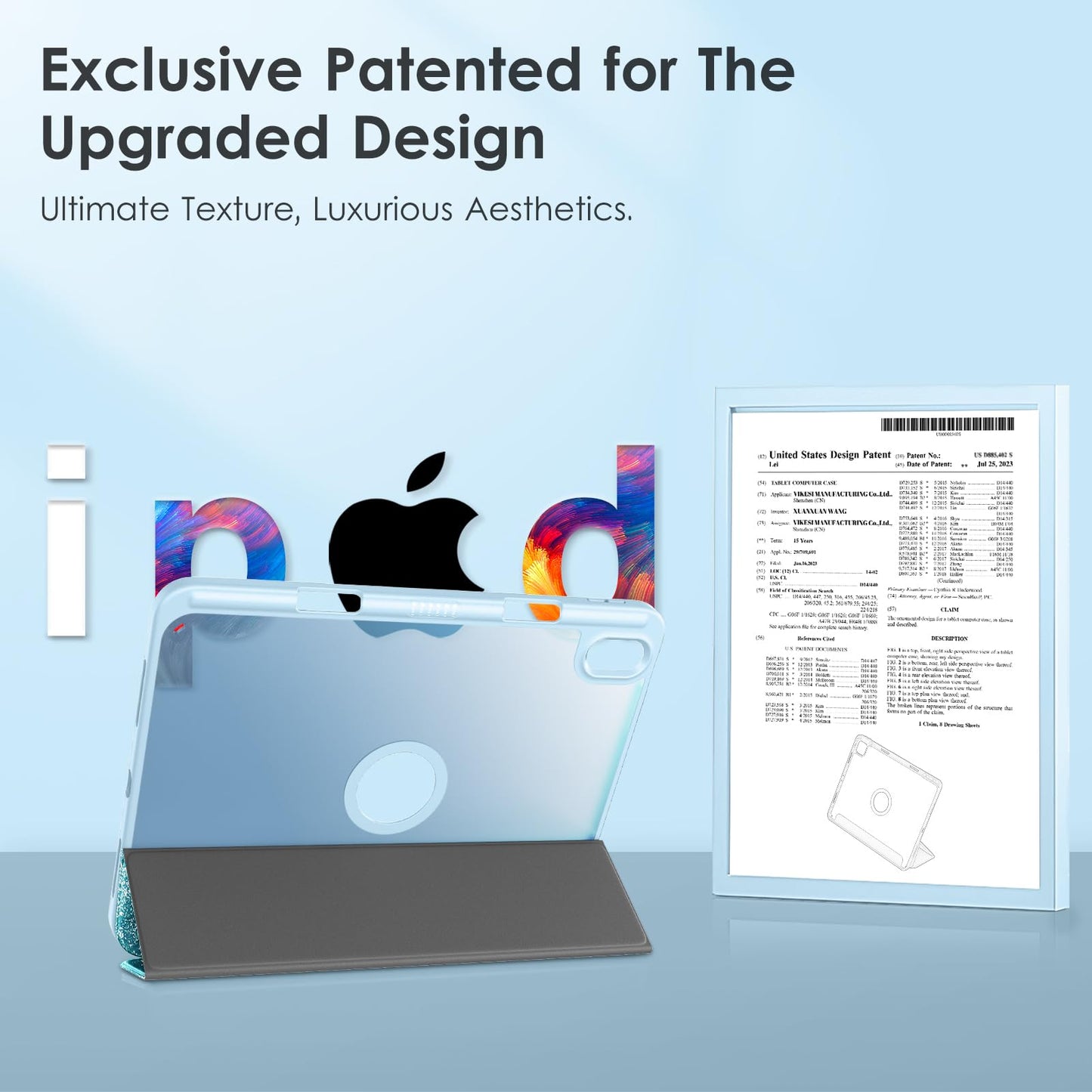 Vikesi For Ipad 10Th Generation Case 10.9 Inch Released In 2022, Matte Slim Hard Back, Soft Tpu Frame, Pencil Holder And Auto Sl