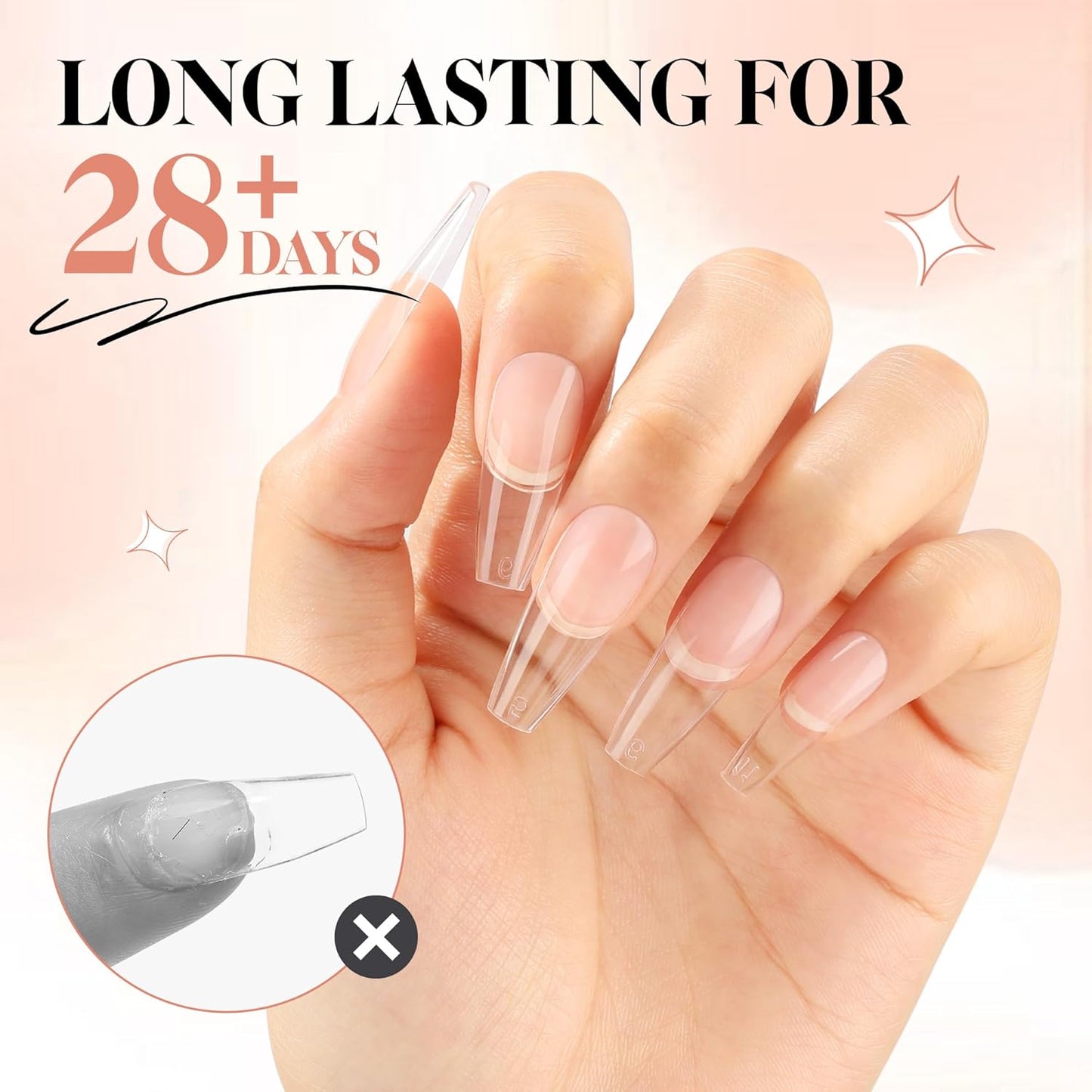 UNA GELLA Gel Nail Glue 80g Super Strong U V Solid Soft Gel Lamp Curing Needed Nail Glue 40g*2 for Acrylic Nail Tips for Fake Acrylic Press On Nails Extension Soak Off