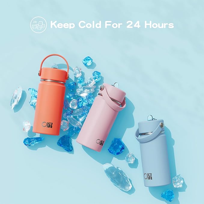 Kids Water Bottle with Straw Lid 10oz, Vacuum Insulated 316 Stainless Steel Water Bottles for Kids for School, Leakproof Water Bottle, BPA Free and Keep Cold for 24 Hours