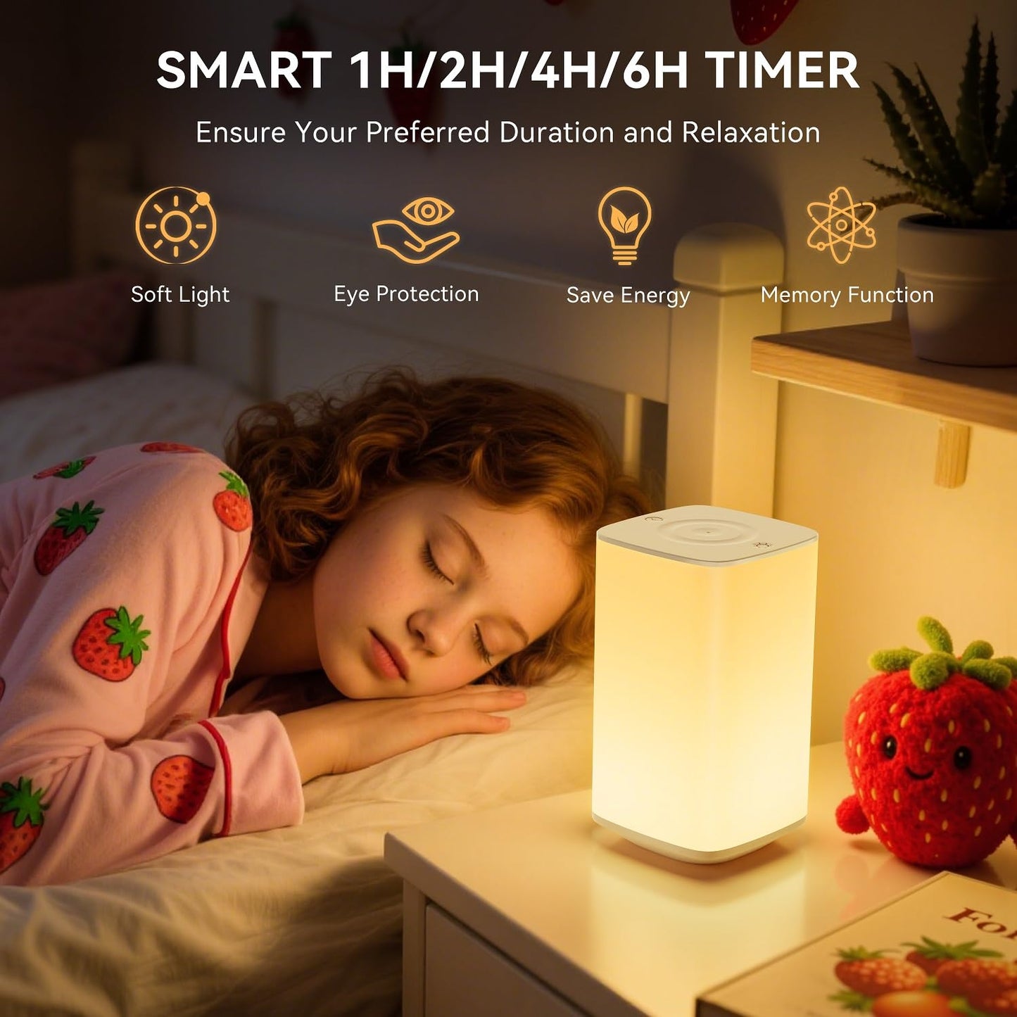 Auxmir Portable Night Light, LED Stepless Dimming, 256 RGB Colors, 4000mAh Rechargeable, Model S580, White