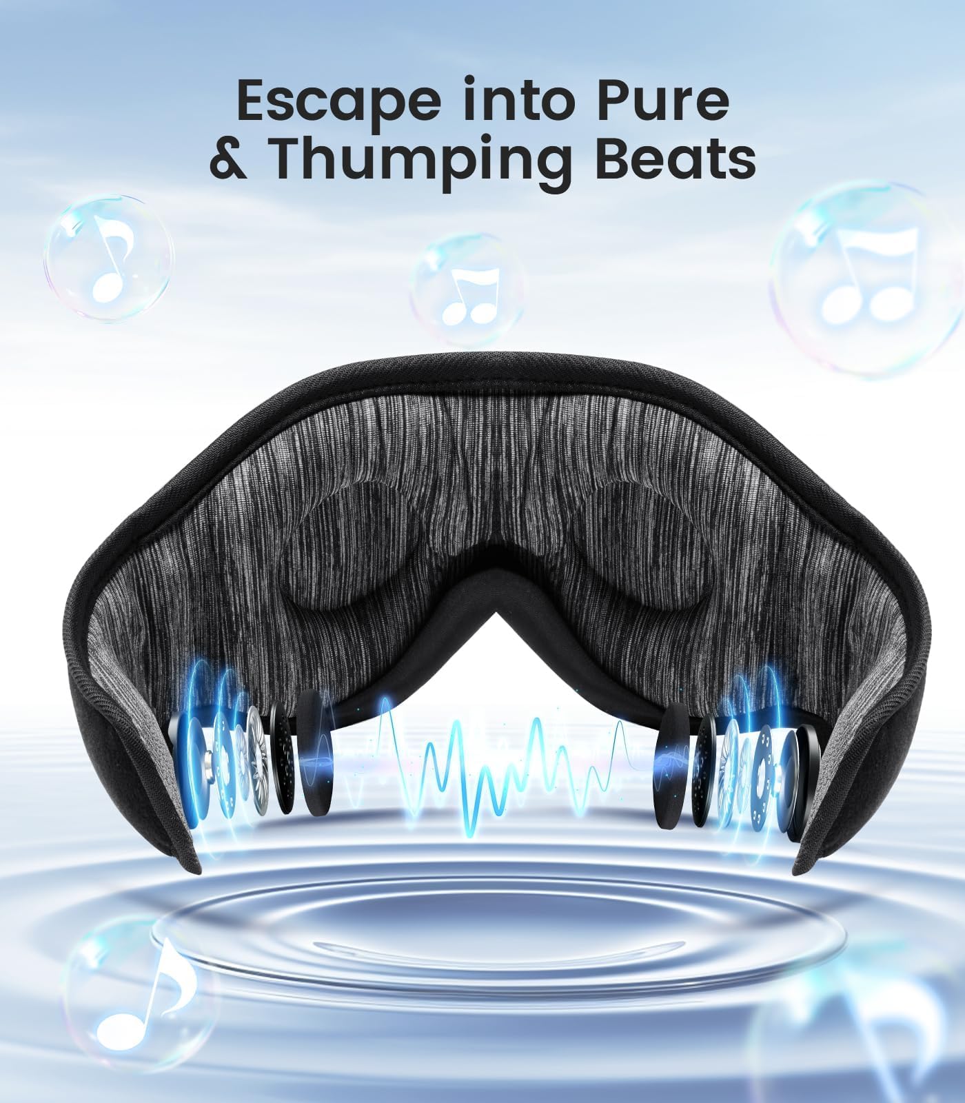 Boodlab Bluetooth Sleep Mask, Sleep Mask with Bluetooth Headphones, Sleeping Headphones for Side Sleepers Travel Yoga, Cool Tech Gadgets Unique Gift for Valentine's Mother's Day Birthday Christmas