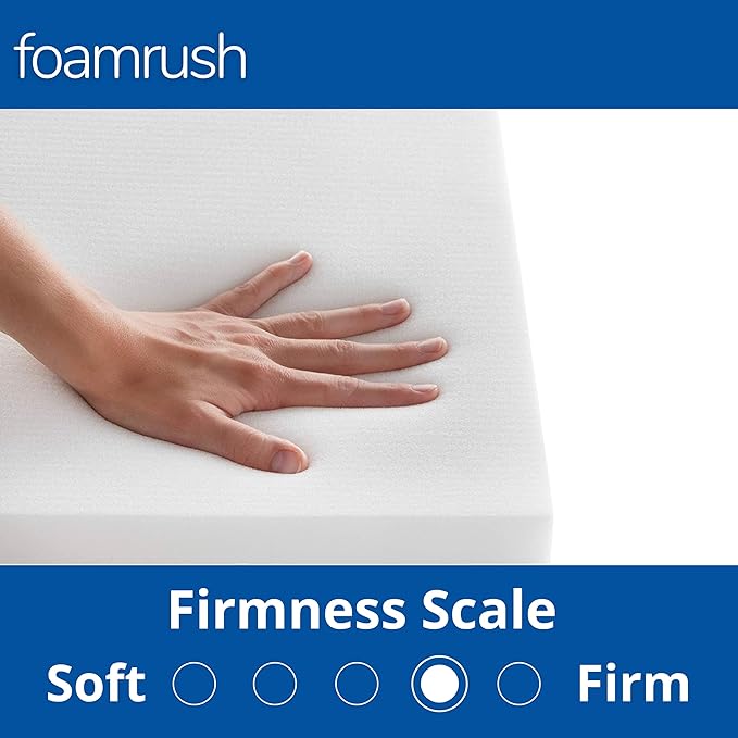 FoamRush 6-Inch Truck (32" x 29") Medium Firm High Density Foam RV Mattress Replacement with Cotton Cover,Pressure Relief, Travel Camper Trailer Truck, Made in USA, CertiPUR-US Certified