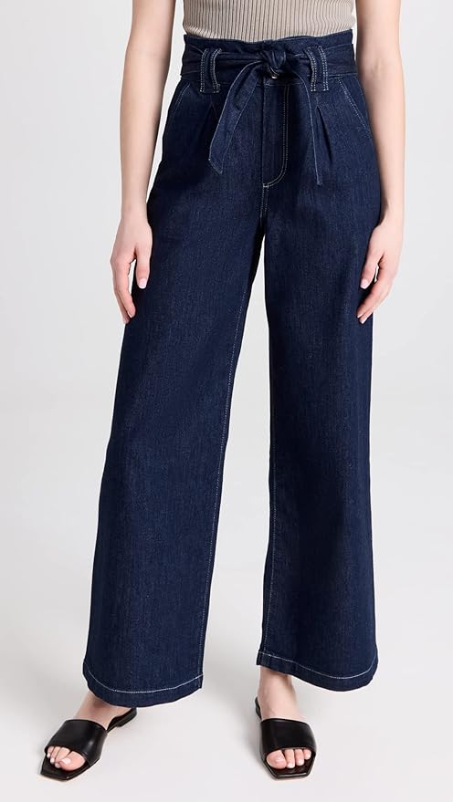 PAIGE Women's Harper Jeans with Flutter Waistband + Self Belt