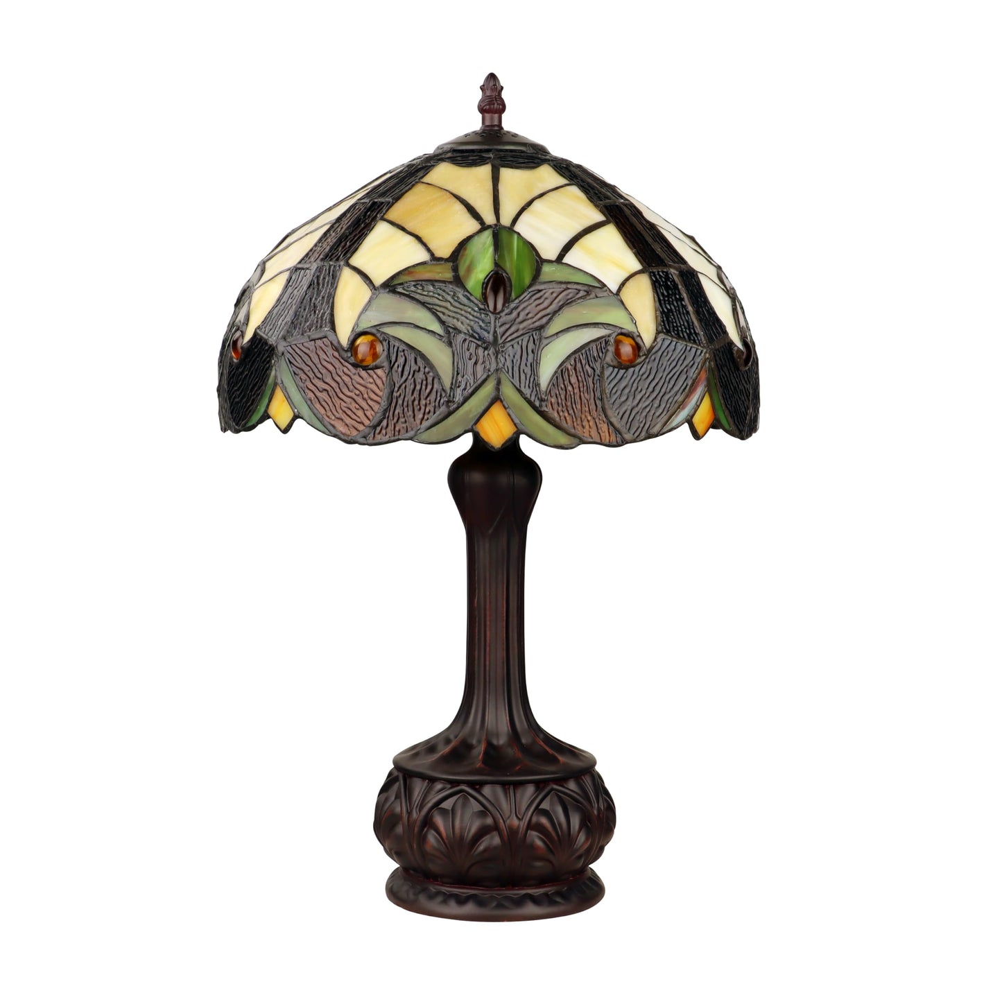 Chloe Lighting Tiffany-Style Table Lamp, Antique Dark Bronze, 1-Light, 12in Shade, Multicolor, Model CH18780VI12-TL1